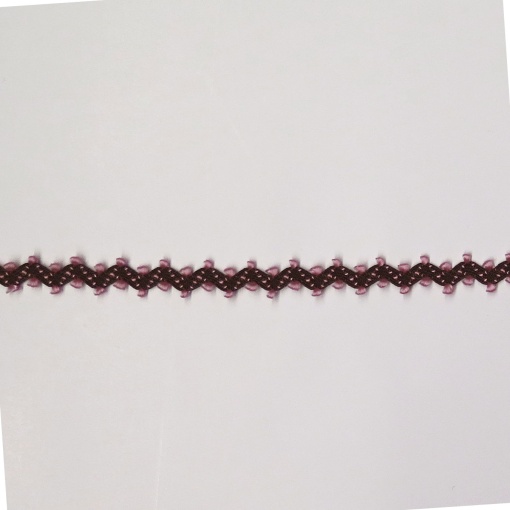 Fita Grega Zig-zag Pipi 9mm Rosa com castanho (metro)