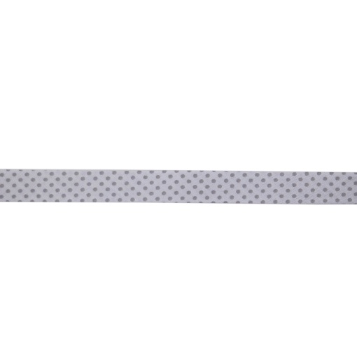 Fita de Viés com Pintas 18mm Branco/cinza (metro)