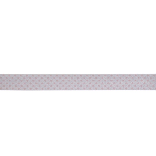 Fita de Viés com Pintas 18mm Branco/rosa 202/263 (metro)