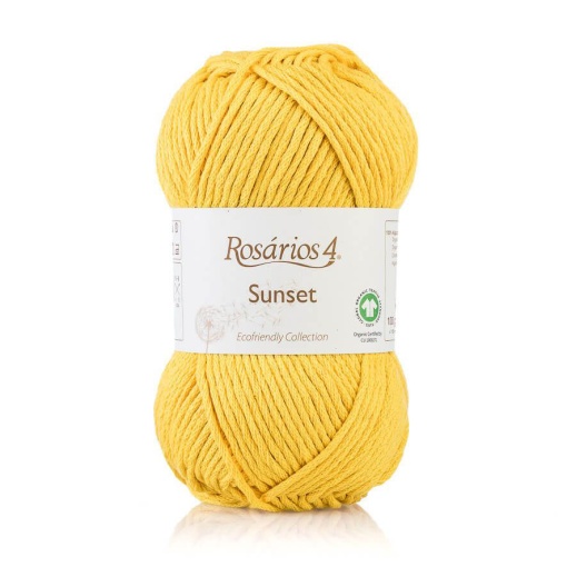 Fio de Tricot Rosários 4 Sunset 100g Amarelo 12 GOTS