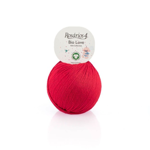 Fio de Tricot Rosários 4 Bio LOVE 50g Vermelho 30 GOTS