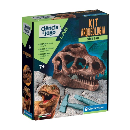Kit Arqueologia Crânio T-rex CLEMENTONI Ciência & Jogo Lab