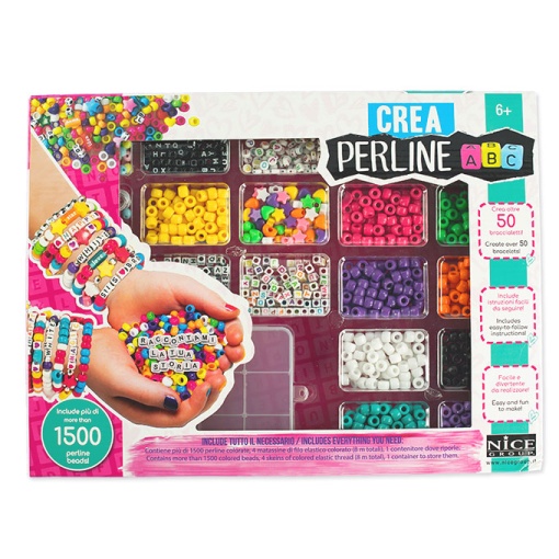 Kit de Pulseiras NICE Crea Perline Abc 1500 Peças