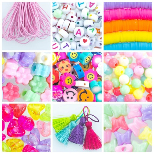 Kit de Pulseiras NICE Crea Perline Abc Happy Rainbow 300 Peças