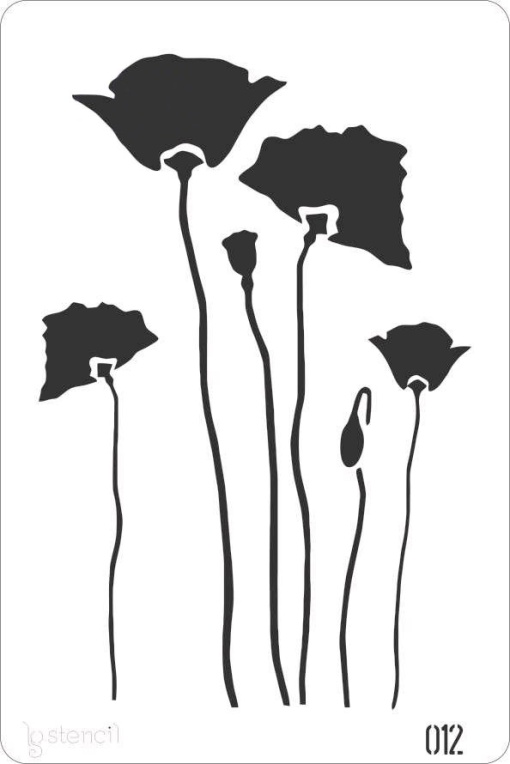 Stencil 20x30cm papoilas