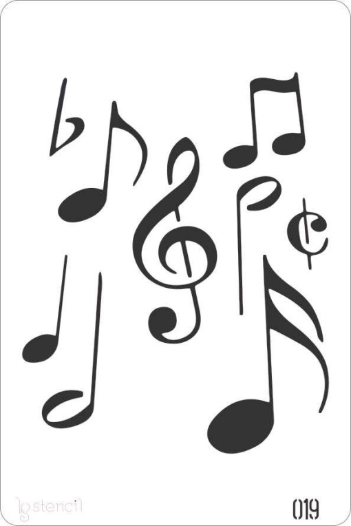 Stencil 20x30cm notas de música