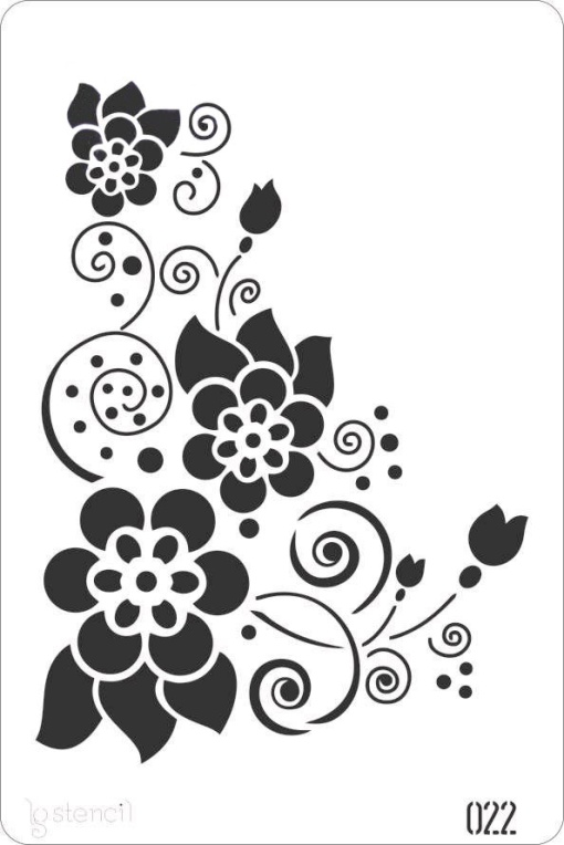 Stencil 20x30cm flores 440022