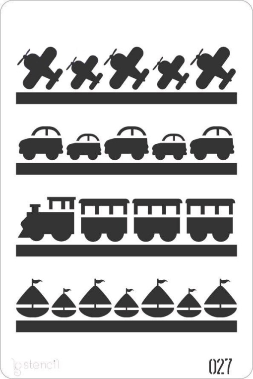 Stencil 20x30cm transportes