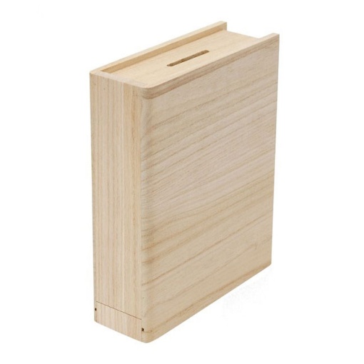 Livro Mealheiro de Madeira 21x17x6cm