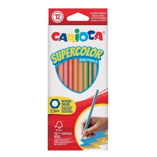Lápis de Cor CARIOCA Supercolor com 12