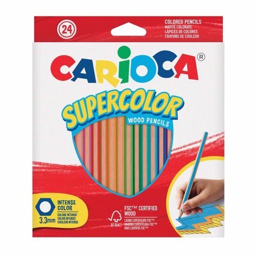 Lápis de Cor CARIOCA Supercolor com 24