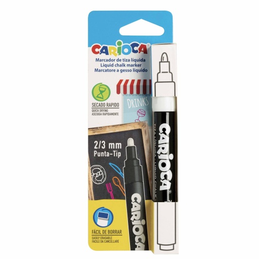 Marcador de giz líquido CARIOCA 2-3mm branco