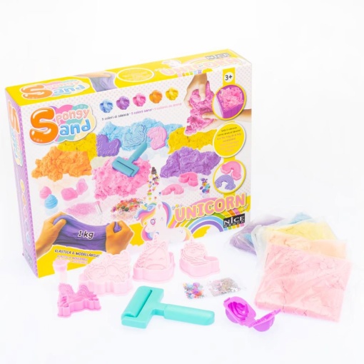Areia mágica com acessórios unicórnio NICE SPONGY SAND 5x200g