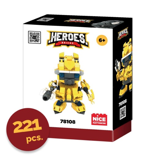 Heroes Bricks Yellow CAR Soldier NICE Mattoncini