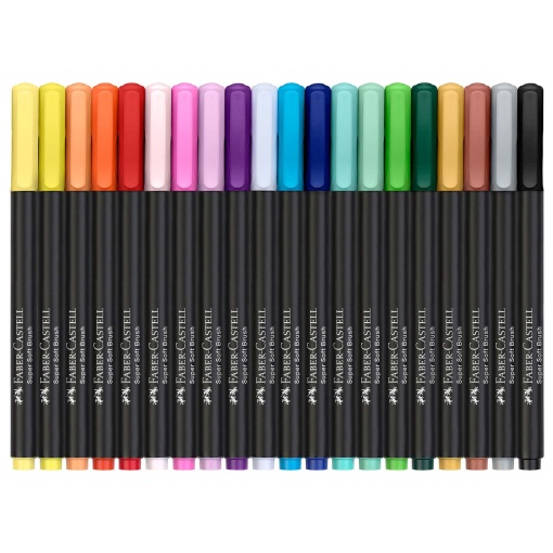 Canetas de Feltro FABER-CASTELL Black Edition Ponta Pincel 20 Cores