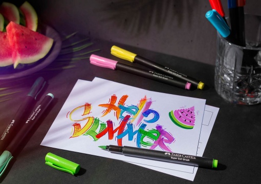 Canetas de Feltro FABER-CASTELL Black Edition Ponta Pincel 20 Cores