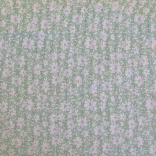 Tecido Piquet Flores Verde/Branco 1x1,50m
