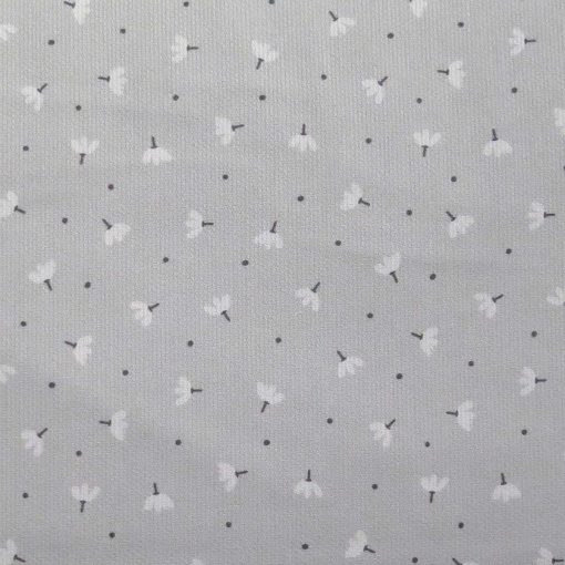 Tecido piquet flores cinza/branco 1x1,50m 2554
