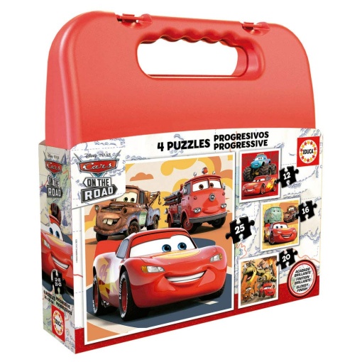Maleta Puzzle EDUCA 12-16-20-25 Peças Progressivo DISNEY PIXAR CARS