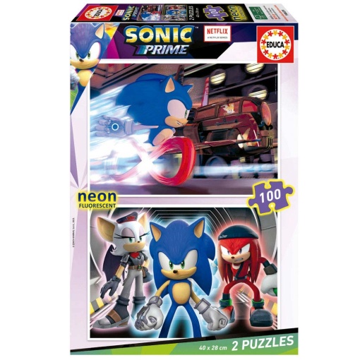 Puzzle EDUCA 2x100 peças SONIC Prime Neon