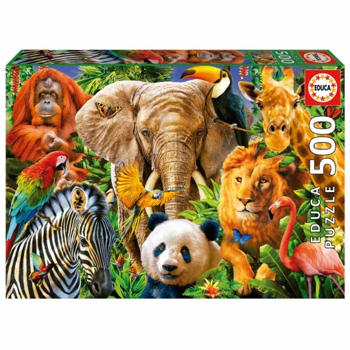 Puzzle EDUCA 500 peças Colagem de Animais Selvagens
