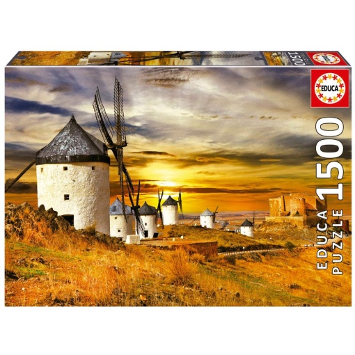 Puzzle EDUCA 1500 peças Moinhos de Vento, Consuegra