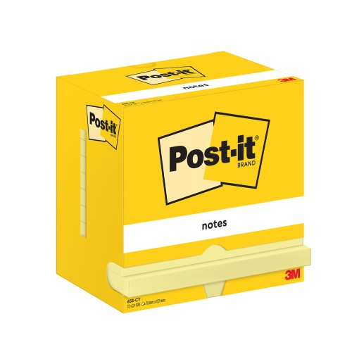 Bloco de Notas Aderentes POST-IT 655-vp20 76x127mm Amarelo 100 folhas caixa com 16 + 4 bónus