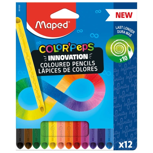 Lápis de Cor MAPED Color Peps Infinity com 12