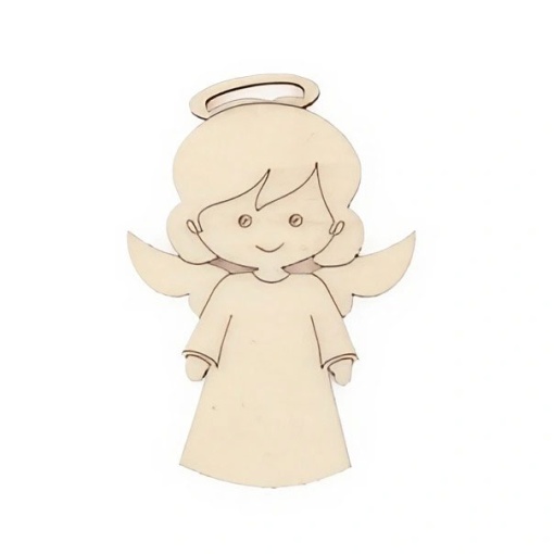 Anjo de Madeira Menina 3,5x5x0,3cm