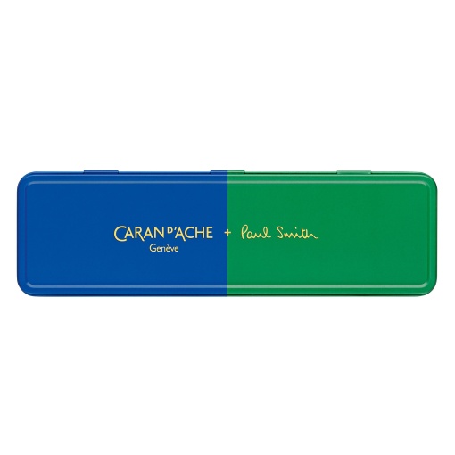 Esferográfica Caran d'Ache 849 Paul Smith edição 4 azul/verde com estojo