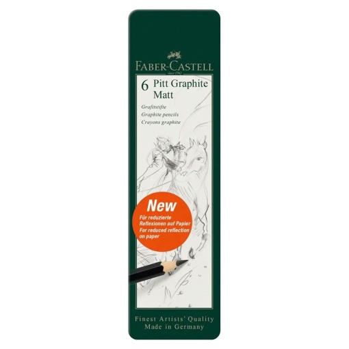 Lápis Grafite FABER-CASTELL Pitt Graphite Matt (6 unidades) 2B/4B/6B/8B/10B/12B