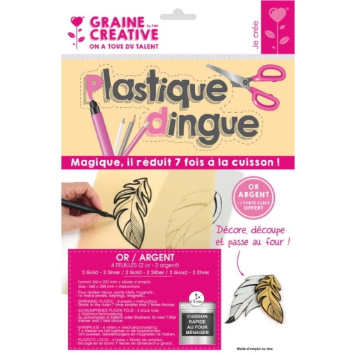 Plástico Mágico 200x260mm Dourado/Prateado com 4 Graine CREATIVE
