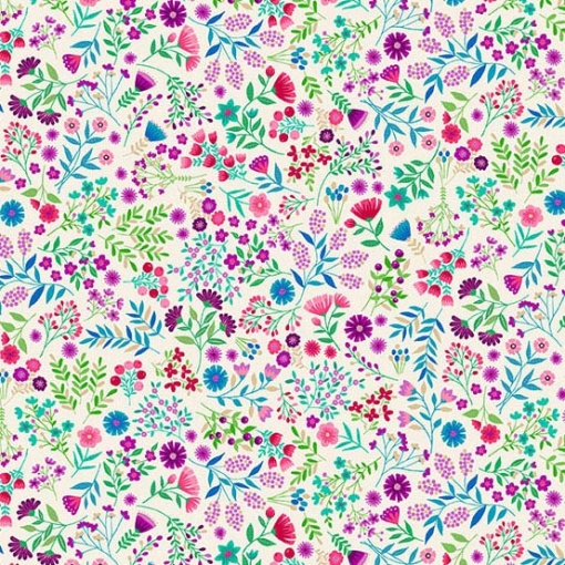 Tecido MAKOWER Jaipur Floral Multicor 1x1,12m
