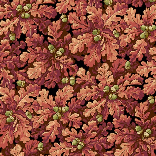 Tecido MAKOWER Autumn Woods Folhas Castanho 1x1,12m