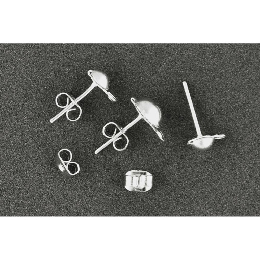 Base para Brincos MEYCO 3/6mm Prateado com 12 unidades