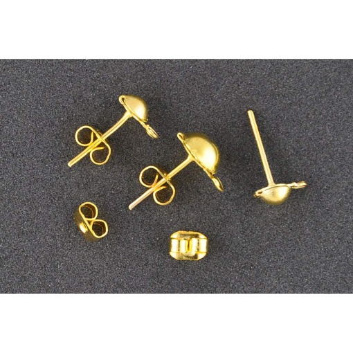 Base para Brincos MEYCO 3/6mm Dourado com 12 unidades