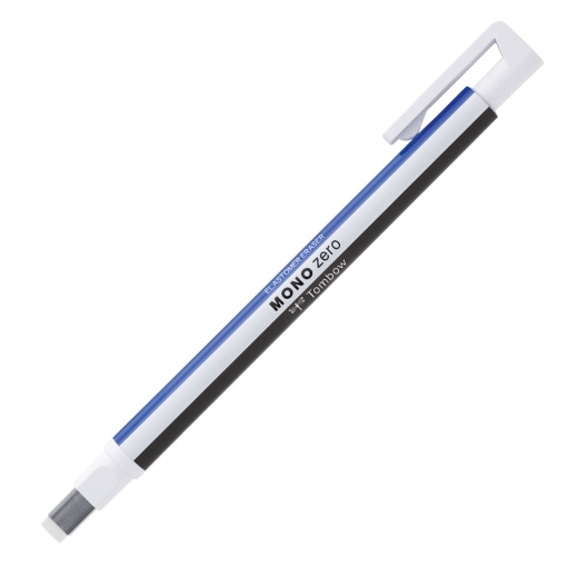 Borracha Tipo Caneta TOMBOW Mono Zero Ponta Retangular 2,5x5mm Corpo Branco