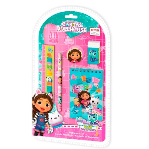 Gabby's Dollhouse 5-piece school set with blister pack.