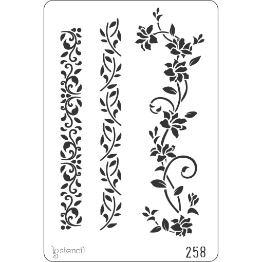 Stencil 20x30cm arabescos de flores