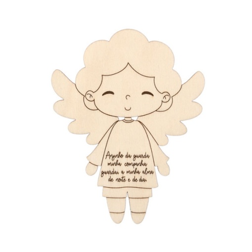 Anjo de Madeira Menino com coração 8,2x10x0,3cm