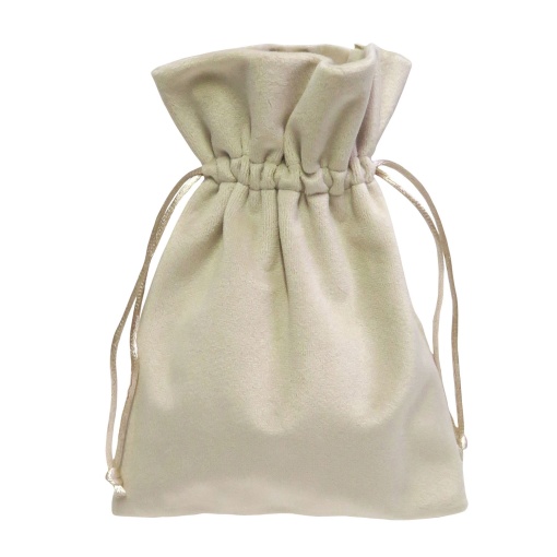 Saco Camurça Creme 13x18cm
