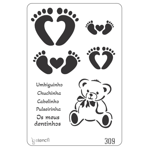 Stencil 20x30cm ursinho