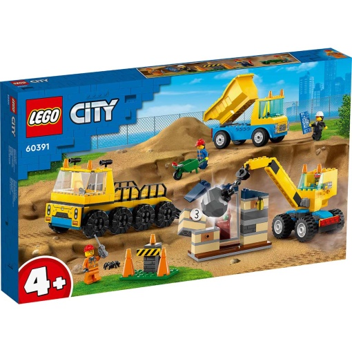 LEGO City Camiões de Construção e Grua com Bola Destruidora 60391