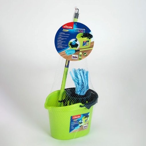 Conjunto Esfregona + Balde Vileda Junior Verde