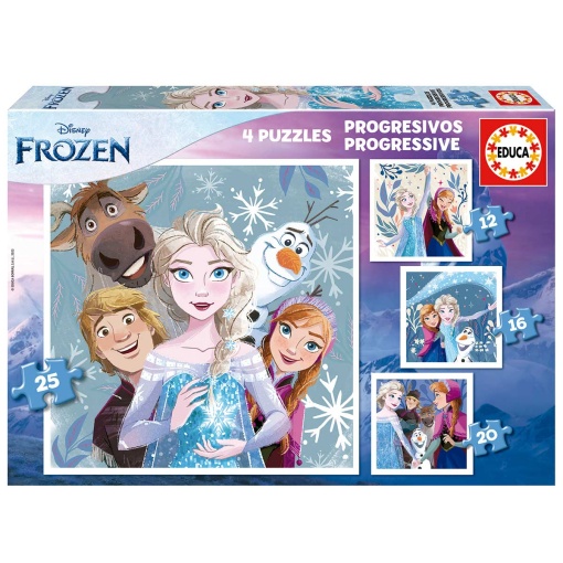 Puzzle EDUCA 12-16-20-25 peças Progressivo DISNEY FROZEN