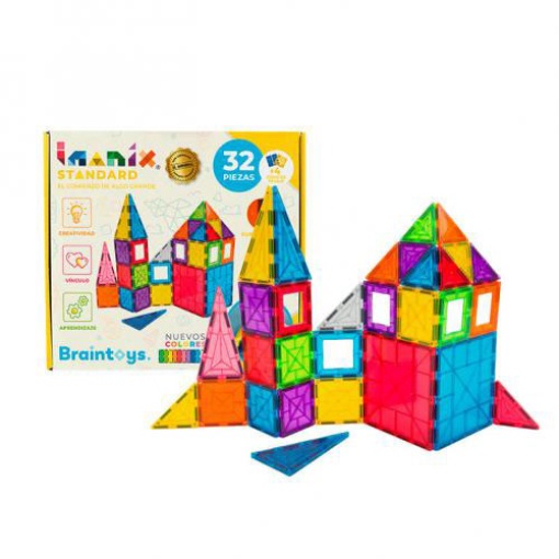 Jogo de Construção Magnético Imanix Standard 32 peças BRAINTOYS