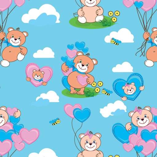 Papel de embrulho JOL infantil 70x100cm ursinhos