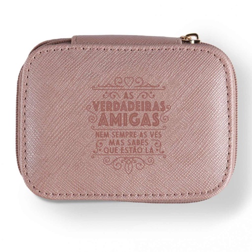 Guarda-joias de Viagem "As Verdadeiras Amigas Nem Sempre as vês MAS Sabes Que Estão Lá"