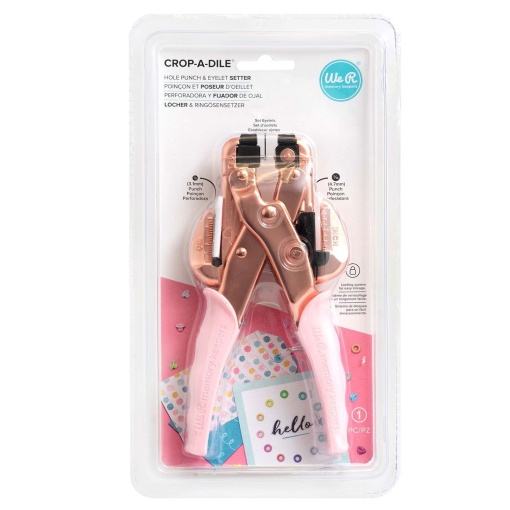 Alicate para ilhoses 4,8mm Crop-a-dile rosa WE´R Memory Keepers