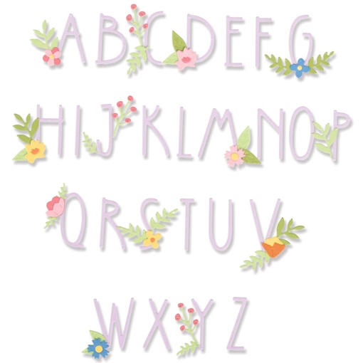 Cortante SIZZIX Thinlits alfabeto floral by Alexis Trimble